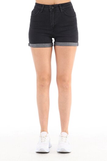 CEDY DENIM High Waist Women's Mini Jean Denim Shorts - Double Leg C604
