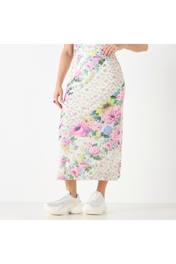 FAV Floral Print A-line Midi Skirt