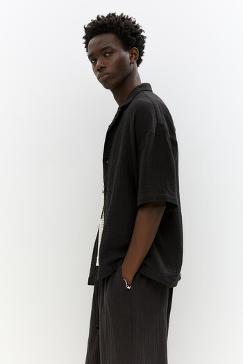 Pull & Bear Kısa kollu bambula gömlek
