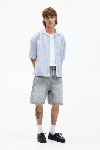 Pull & Bear STWD çizgili kısa kollu gömlek