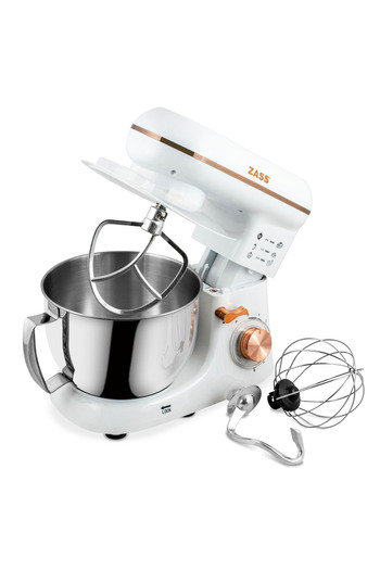 Zass Planetary Mixer Zpsm 21 Rose Gold, 1300 W, 4 L Stainless Steel Bowl, 6 Speeds, Pulse, White