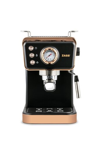 Zass ZEM 20 Rose Gold Manual Espresso Machine, Ground Coffee & Nespresso Capsules,1350W, 20bar 1.5L