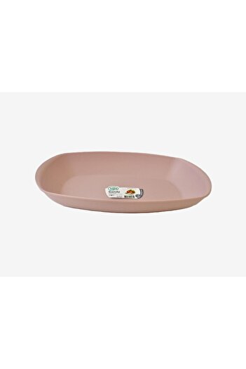 HOBBY LİFE Large Size Plastic Sandy Oval Boat Plate 1269 /25X15.8 cm & Pink
