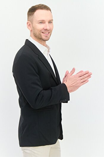 Hugo Boss x Mr Bathing Ape Men Regular Fit Solid Formal Blazer, Black