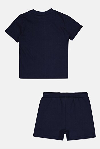 Nicce Toddlers Boy 2 Pieces Brand Logo Top And Short Set, Navy