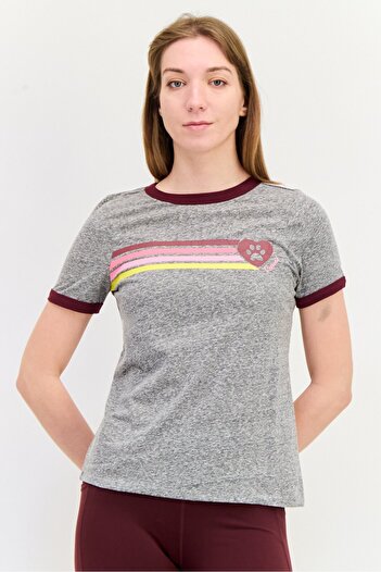 SKECHERS Women Sportswear Fit Short Sleeves Outdoor T-Shirt, Heather Grey