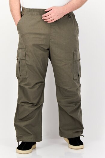 CELIO Men Regular Fit Solid Cargo Pants, Khaki