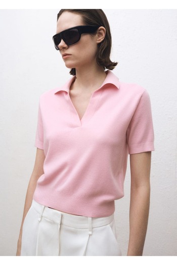 MANGO Woman Wool Blend Polo Neck Sweater