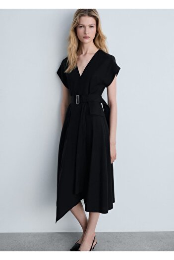 MANGO Woman Asymmetrical Belt Dress