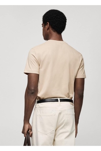 MANGO Man %100 pamuklu yaka slim fit tişört