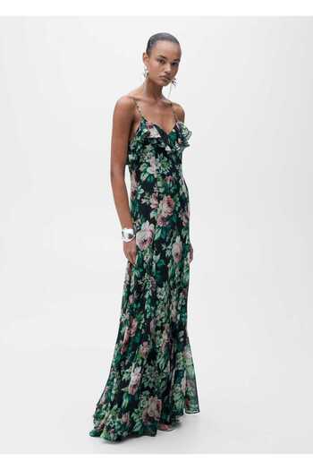 MANGO Woman Floral Print Ruffle Dress