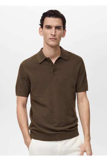 MANGO Man Slim-Fit-Poloshirt aus Baumwollstrick