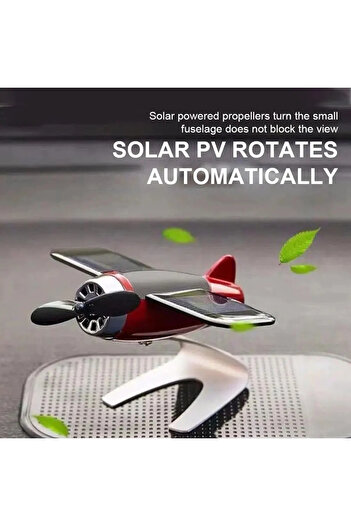 Choice Red Solar Airplane Creative Men's Car Decoration Car Interior Accessories Desktop Ornament Gift For