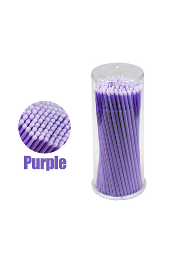 Choice Dark Purple HUAZDS 100PCS/Bottle Eyelash Extension Cleaning Swabs Lash Lift Glue Remover Applicators