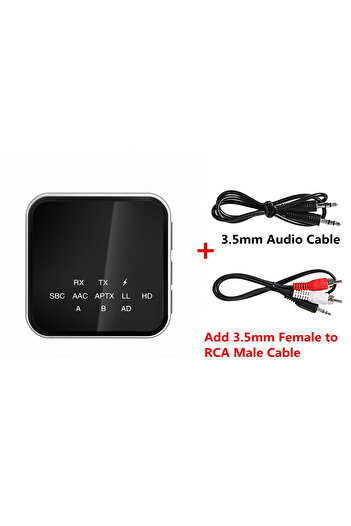 Vikefon With RCA Cable Aptx HD LL Adaptive Bluetooth Receiver Transmitter BT 5.2 RCA 3.5mm Jack AUX Wireless
