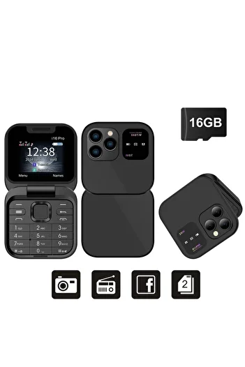 Choice Black N 16GB TF card SERVO 2024 New Mini Flip Mobile Phone FM Radio Magic Voice Blacklist Speed Dial