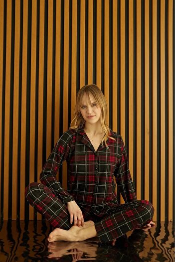 Pijamoni Suede Women's Pajama Set - Front Button and Lycra, 5 - 1 Piece