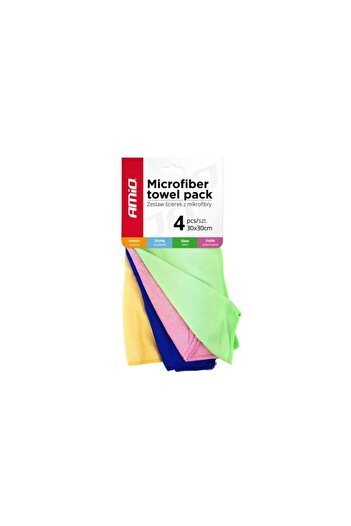 motor starter Set of 4 car cloths, Amio, Microfiber, 30x30cm, Multicolor
