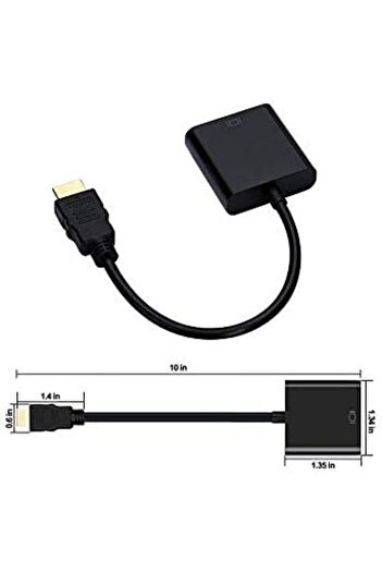 Generic Fujishka HDMI Male to VGA Female Video Converter (Black) – 1 Port – 20CM