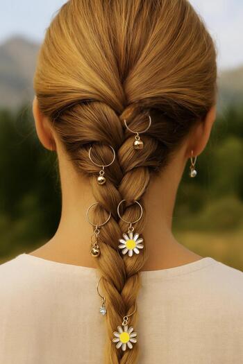 New Obsessions Daisy and Solitaire 8 Piece Hair Earring Set