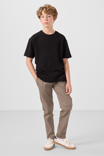 TOMMY LIFE Camel Standard Fit Woven Lightweight Flexible Chino Boys' Trousers - 11272