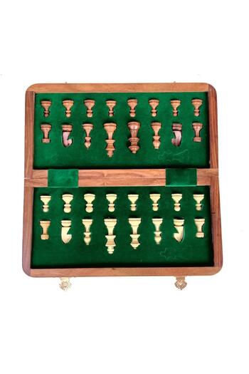 SUME Magnetic Wooden Magnetic Chess Set Handmade Stylish Design 26X26 Cm, Non-Slip Stones, Travel Home