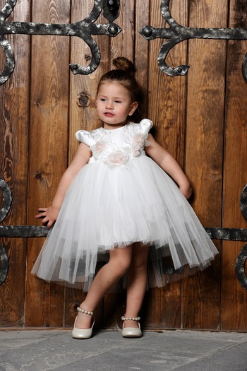 Via Bambino Flower Baby Dress - White - A Magical Choice For Little Princesses3133