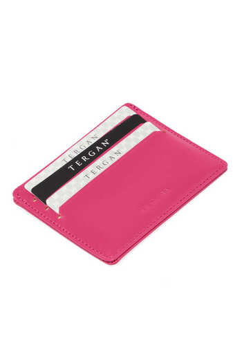 Tergan Fuchsia Genuine Leather Unisex Credit Card Holder - S1Kk00001050-J7E