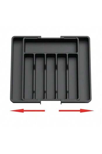 MACVI Organizator tacamuri sertar extensibil Macvi® 8 compartimente bloc pentru cutite detasabil negru