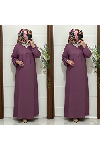 MODA ALMİRA 5858 K-80 Dried Rose Gulay Dress