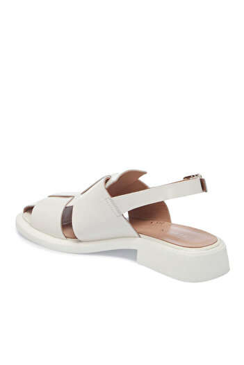 Tergan Beyaz Hakiki Deri Kadın Sandalet - K25Y1SN68095-U7Q