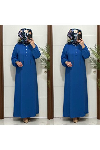 MODA ALMİRA 5858 K-80 Indigo Gulay Dress