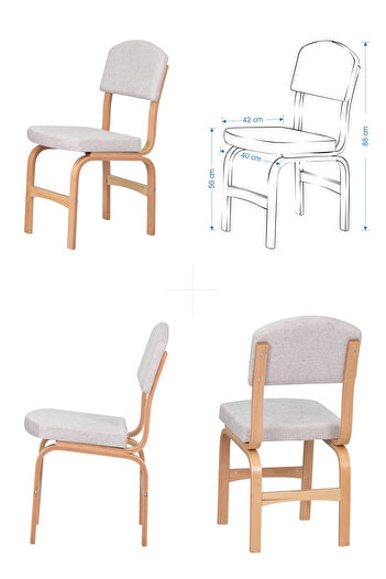 VİLİNZE Ege Sandalye Avanos Ahşap MDF Kanatlı Mutfak Masası Takımı - 70x70+70 cm