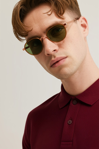 EYE OF HORUS Eoh4010 C3 Brown/Yellow Metal Unisex Sunglasses
