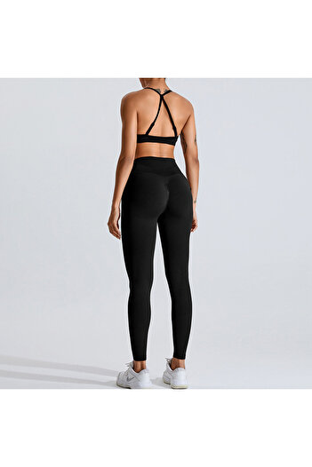 voilaromania Women's set of long tights, high waist, push-up and bustier
