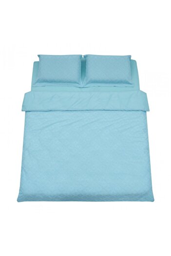Heinner Care Lenjerie pat dublu cu broderie Tuffata, microfibra, 200x220 cm, Albastru