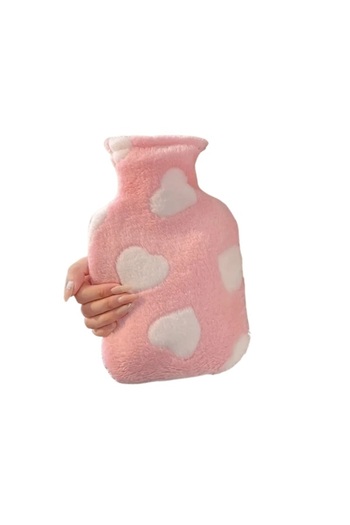 FURA Hot water bottle with outer fur cover,compress bottle,soothes menstrual pain,MULTI COLORS,1L