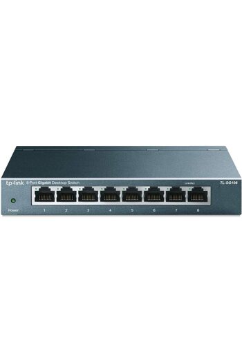TP-LINK TP-Link TL-SG108، مفتاح شبكة جيجابت إيثرنت بثمانية منافذ - موزع إيثرنت | توصيل وتشغيل