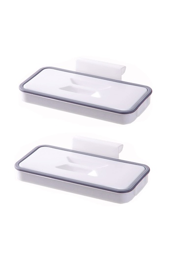 Jzk Set of 2 garbage bag holders, plastic, white/gray, 24.3 x 11 x 3 cm