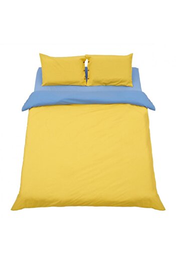 Heinner Heinner Home bed linen for 2 people, 100% cotton, yellow / blue, 3 pieces