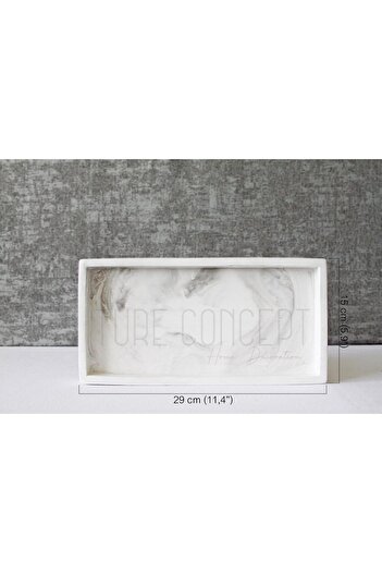 Ture Concept Marble Look Rectangular Tray & Organizer 15x30cm