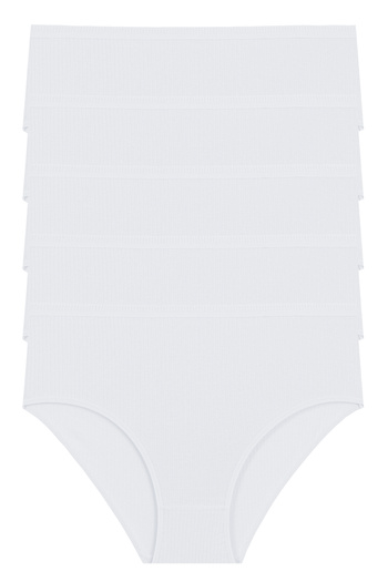 Miss Blue Moon Women's Ribbed Ribbed Cotton Panties 5 Pack 5450