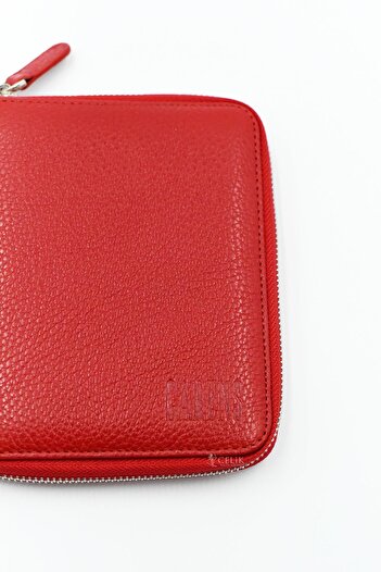 Carens Crazy 6-Piece Genuine Leather Pencil Bag Red K78
