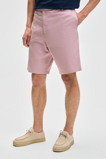 GRIMELANGE Teemo men's zipper with side pockets Stretch Fabric Slim Fit pink shorts