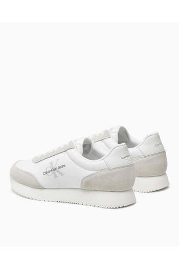 Calvin Klein Erkek Marka Logolu Bağcıklı Kaydırmaz Tabanlı Günlük Gri-Beyaz2 Sneaker YM0YM00746-0K6