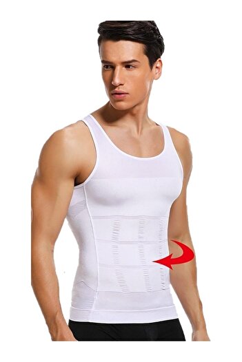 MYS GRUP TEKSTİL Men's Body Shaper Chest and Belly Tightener Slimming Firming Breathable Undershirt Corset