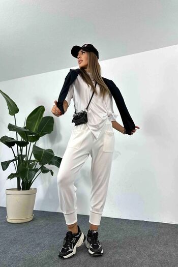 BEBE PLUS Women's Pocket Detailed Knitted Trousers