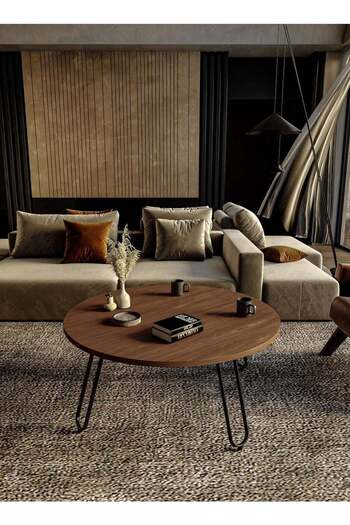 GENERAL ZAHRAT ALFKHAMAH Round Coffee Table - Dark Brown