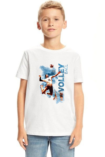 makiteks Bumbac pieptănat Fată Băiat Unisex Tricou imprimat Tricou 5 6 7 8 9 10 11 12 13 14 ani Volei04