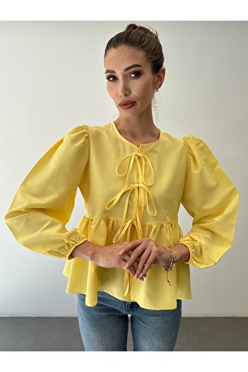 ossons Cotton Poplin Fabric Bow Shirt
